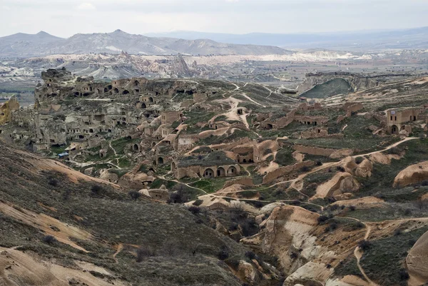 Mağara kasaba Kapadokya, Türkiye. — Stok fotoğraf