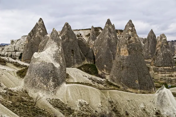 Kumtaşı oluşumları Kapadokya, Türkiye. — Stok fotoğraf