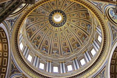 St. Peter's Basilica Roma'da kubbe. İtalya