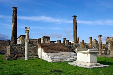 Pompei'nin kalıntıları görüntüleyin. İtalya.