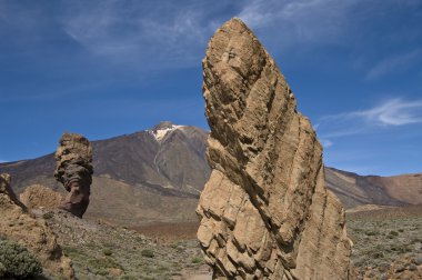 Volkan el teide ve los roques. ada tenerife, İspanya.