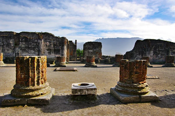 Pohled na ruinách Pompejí. Itálie. — Stock fotografie