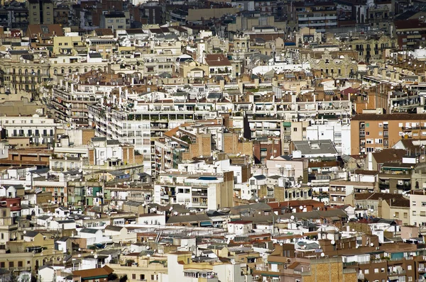 Barcelona op zoek van berg montjuic. Spanje. — Stockfoto