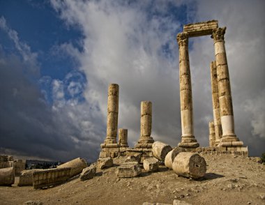 Amman'da Ürdün kalesi kalıntıları.