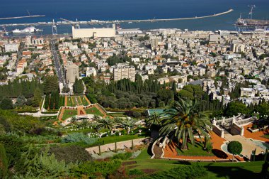 haifa bir bakış bahai bahçeli. İsrail.