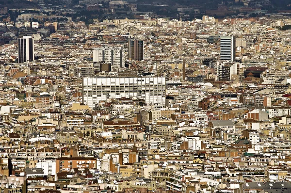 View of Barcelona looking from mount Montjuic. Spain. — Stok fotoğraf