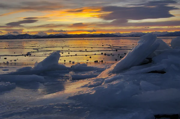 Paysage de l'océan d'hiver sur Kamchatka en Russie . — Photo