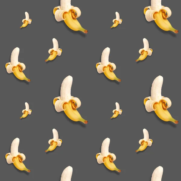 Dojrzały Banan Jasnym Tle Bezszwowy Wzór — Zdjęcie stockowe