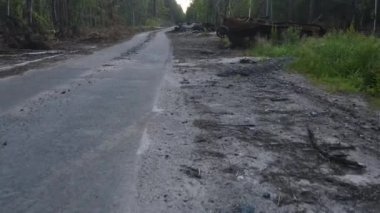War in Ukraine, Remains of Destroyed and burned by Ukrainian troops Russian battle tank of the Russian invaders in Ukraine 2022, Kiev region. Destruction and escalation concept