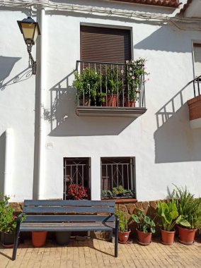 Endülüs köyünün caddesinde saksılar