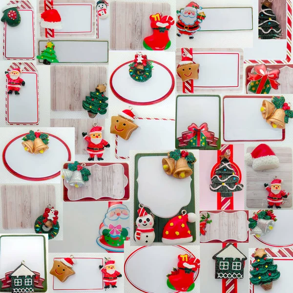 Collage Tarjeta Navidad Formando Fondo — Foto de Stock