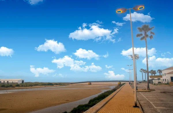 Küste Conil Frontera Süden Spaniens Mit Strand Einem Bewölkten Tag — Stockfoto