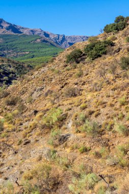 İspanya 'nın güneyindeki Almerya ili dağları güneşli bir günde