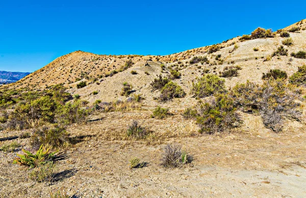 Wüste Von Tabernas Süden Spaniens Bei Sonnenuntergang — Stockfoto