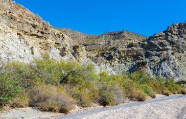 Güneşli bir günde İspanya 'nın güneyinde Tabernas Çölü