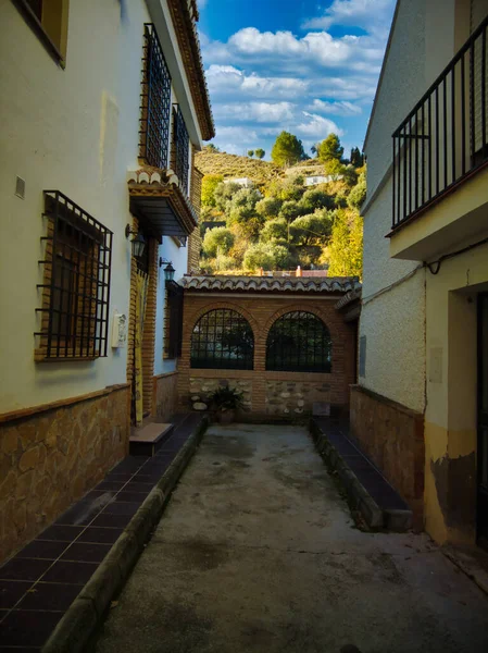 Calle Con Montañas Padul Provincia Granada Día Otoño —  Fotos de Stock