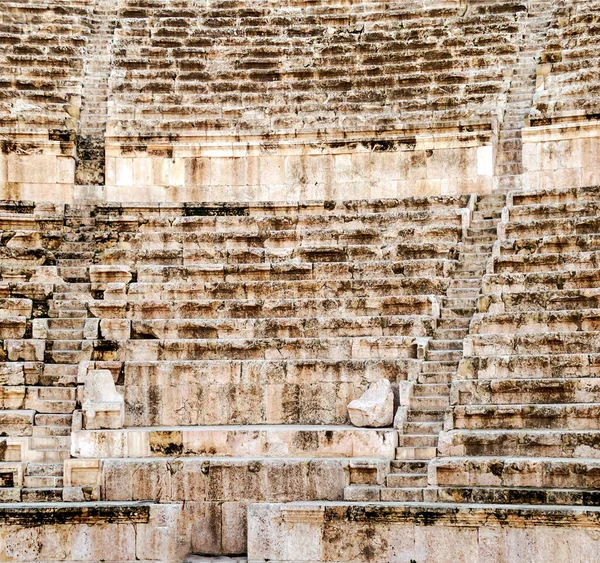 Римские Археологические Находки Аммане Столице Иордании Пасмурный День — стоковое фото