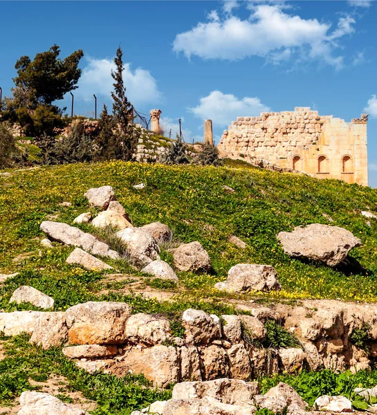 Roman Archeological Remains Jerash Jordan Sunny Day — Stock Photo, Image