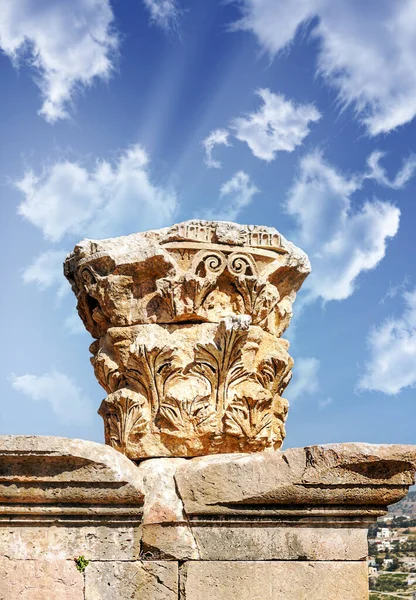 Güneşli Bir Günde Jerash Ürdün Roma Arkeoloji Kalır — Stok fotoğraf