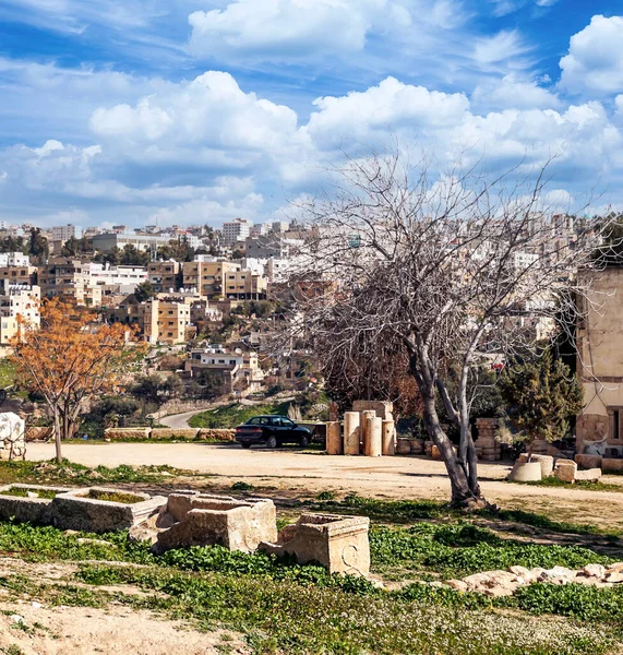 Rovine Archeologiche Romane Jerash Giordania Una Giornata Sole — Foto Stock