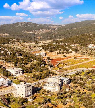 Ajlun Ürdün hava görünümünü güneşli bir günde.