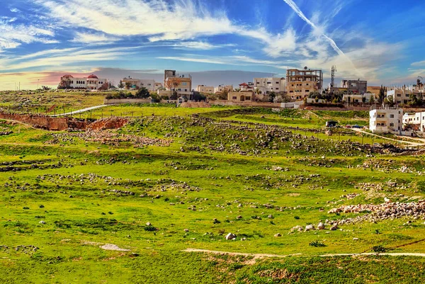Rzymskie Pozostałości Archeologiczne Jerash Jordanii Słoneczny Dzień — Zdjęcie stockowe
