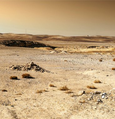 Güneşli bir günde Ürdün 'de Shobak Çölü