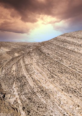 Güneşli bir günde Ürdün 'de Shobak Çölü