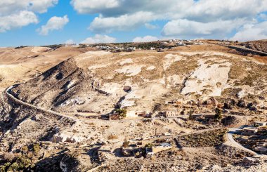 Güneşli bir günde Ürdün 'de Shobak Çölü
