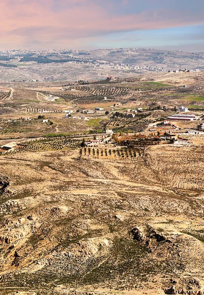 Гора Небо Иордании Закате Гора Небо Является Пиком 817 Метров — стоковое фото