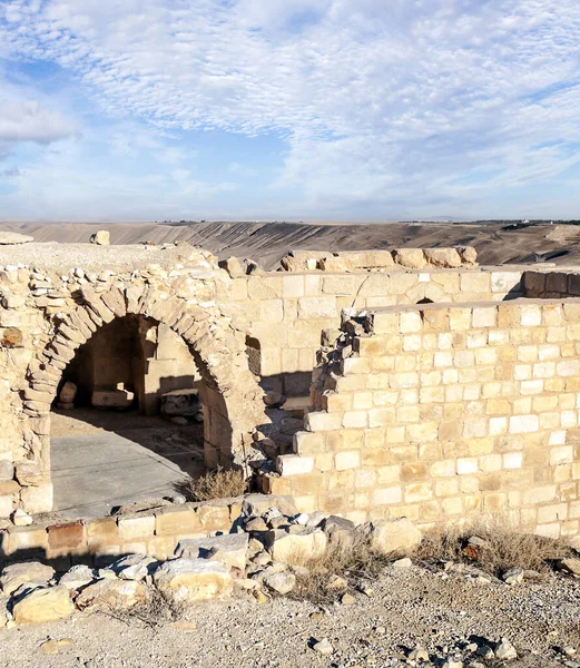 Ruiny Starego Zamku Pustyni Shobak Jordanii — Zdjęcie stockowe