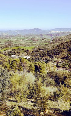 Güneşli bir günde İspanya 'nın güneyindeki Cadiz ilindeki dağlarda