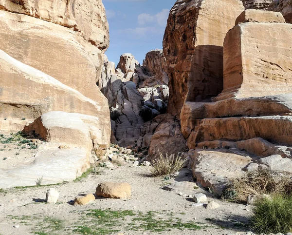 요르단에 페트라 의유적들 페트라는 고고학 유적지 — 스톡 사진