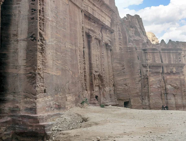 Ruinerna Den Antika Staden Petra Jordanien Solig Dag Petra Viktig — Stockfoto