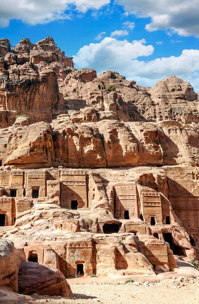요르단에 페트라 의유적들 페트라는 고고학 유적지 — 스톡 사진