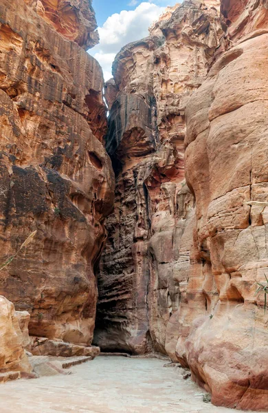 Ruinen Der Antiken Stadt Petra Jordanien Einem Sonnigen Tag Petra — Stockfoto