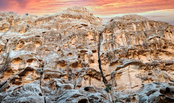 Petra Ősi Városának Romjai Jordániában Egy Napsütéses Napon Petra Fontos — Stock Fotó
