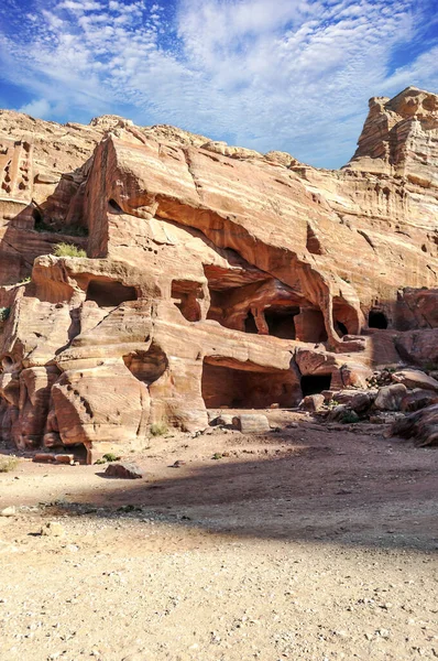 Ruinen Der Antiken Stadt Petra Jordanien Einem Sonnigen Tag Petra — Stockfoto