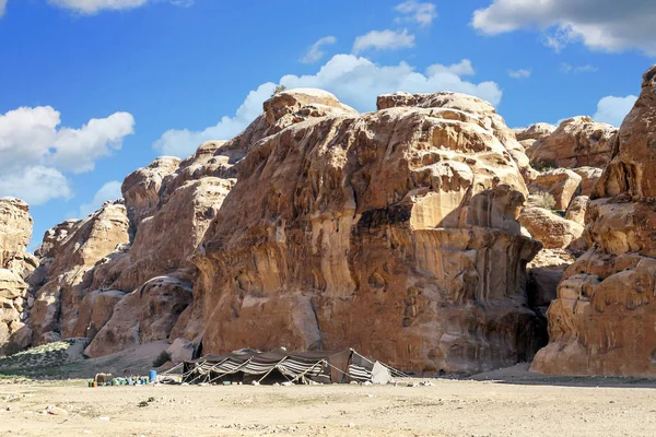 Ruïnes Van Oude Stad Petra Jordanië Een Zonnige Dag Petra — Stockfoto