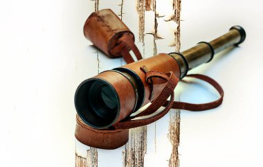 Teleskop kırsal arkaplanda seçici odak ile izole edildi