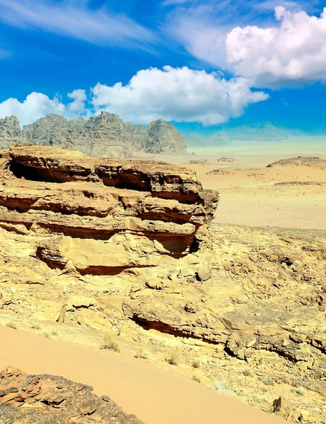 Wüste Wadi Rum Jordanien Bei Dramatischem Himmel — Stockfoto