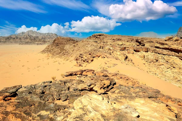 Wadi Rum Öken Jordanien Dramatisk Himmel — Stockfoto