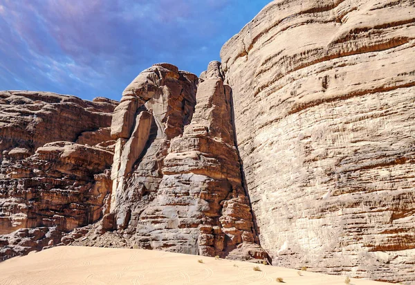 Wadi Rum Desierto Jordania Por Cielo Dramático — Foto de Stock