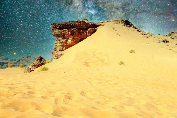 Wüste Wadi Rum Jordanien Bei Dramatischem Himmel — Stockfoto