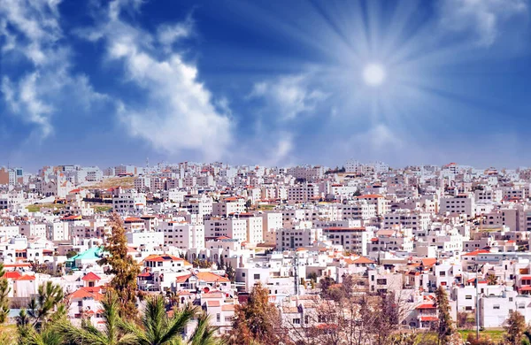 Амман Столица Иордании Азии Пасмурный День — стоковое фото