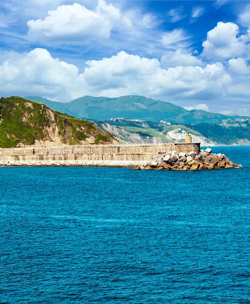 Côte Dans Mer Cantabrique Pays Basque Par Une Journée Ensoleillée — Photo
