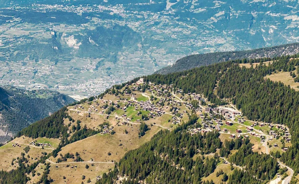 Montañas Los Alpes Suizos Valle Saint Luc Día Nublado —  Fotos de Stock