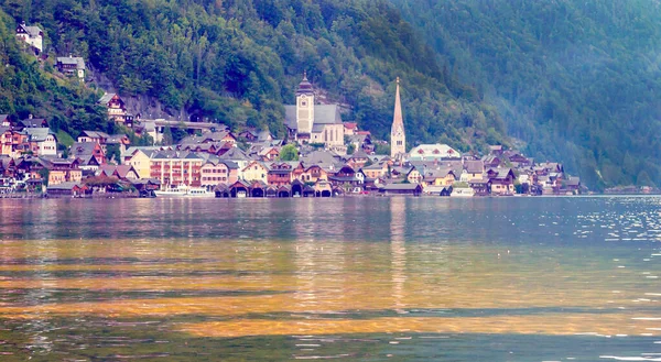 Lago Alpbach Nos Alpes Austríacos Dia Ensolarado — Fotografia de Stock