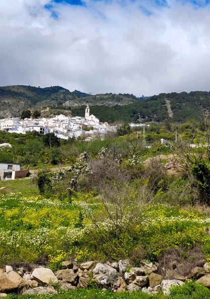 Vesnice Casarabonela Provincii Malaga Jihu Španělska Zamračeném Dni — Stock fotografie