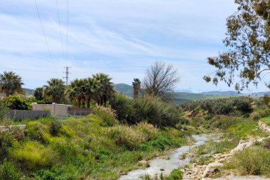 İlkbaharda Malaga dağlarında nehir